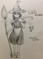 第二版人设，kunika手中拿着和毛笔一样的扫帚